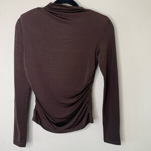 Elegant Brown Long Sleeve Blouse
